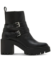 Madden Girl Women's Pike Moto Buckle Lug Sole Booties