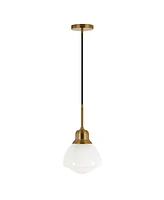 Hudson & Canal Brooks 8.12" Wide Pendant with Glass Shade