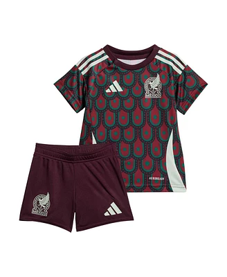 Adidas Infant Burgundy Mexico National Team 2024 Home Mini Kit