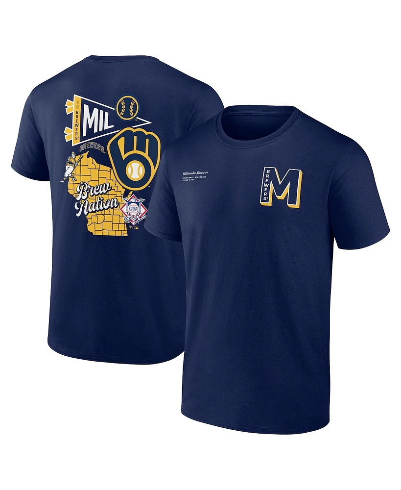 Fanatics Men's Milwaukee Brewers Split Zone T-Shirt