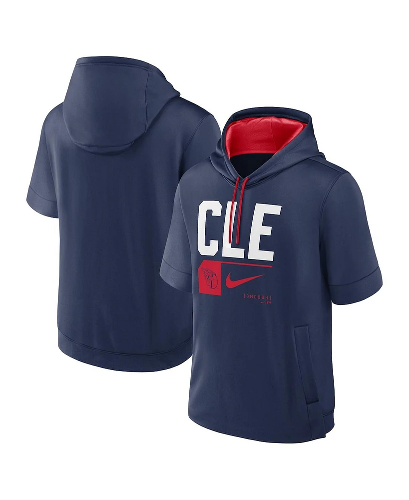 Nike Men's Cleveland Guardians Tri Code Lockup Short Sleeve Pullover Hoodie