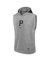 Nike Men's Heather Pittsburgh Pirates Authentic Collection Early Work Performance Sleeveless Pullover Hoodie