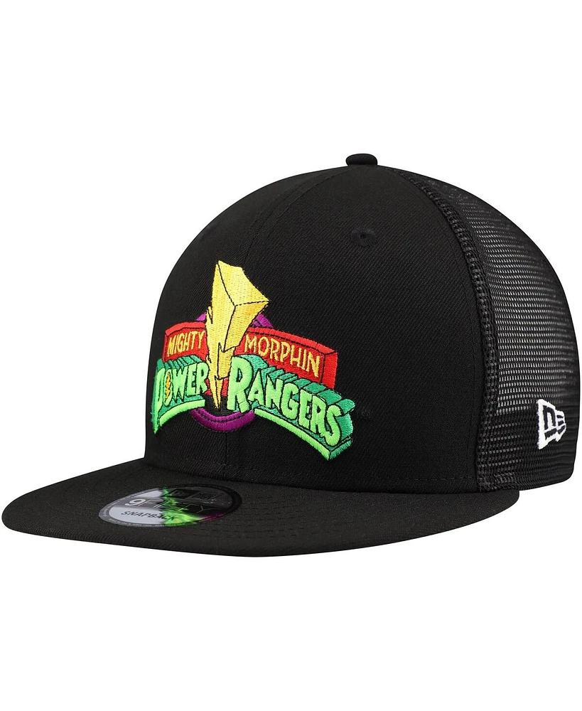 New Era Men's Black Power Rangers 9FIFTY Snapback Trucker Hat