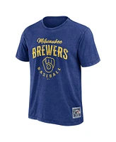 Darius Rucker Men's Collection by Fanatics Heather Royal Milwaukee Brewers Cooperstown Collection Washed T-Shirt