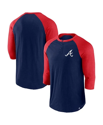 Fanatics Men's / Atlanta Braves Historical Win 3/4-Sleeve Henley T-Shirt