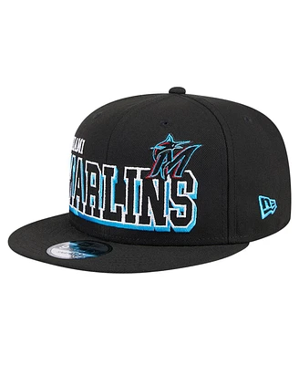 New Era Men's Black Miami Marlins Game Day Bold 9FIFTY Snapback Hat