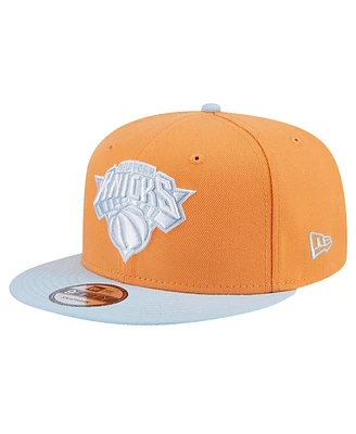 New Era Men's Orange/Light Blue New York Knicks 2-Tone Color Pack 9FIFTY Snapback Hat