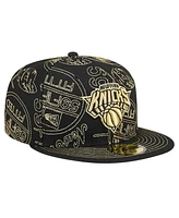 New Era Men's York Knicks 59FIFTY Day Allover Print Stencil Fitted Hat