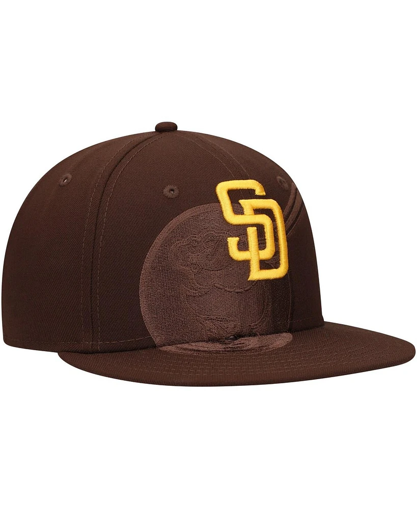 New Era Men's Brown San Diego Padres Shadow Logo 59FIFTY Fitted Hat