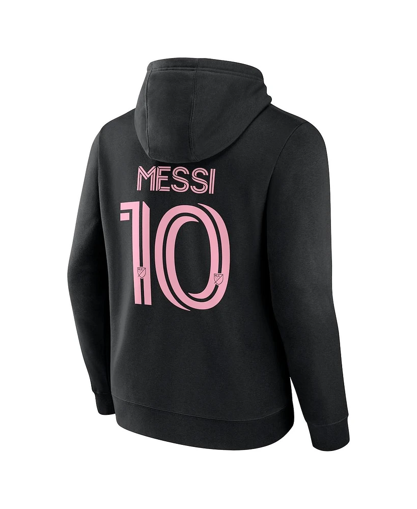 Fanatics Men's Lionel Messi Inter Miami Cf Authentic Stack Name Number Tri-Blend Pullover Hoodie