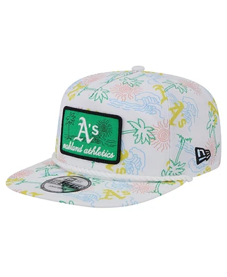 New Era Men's White Oakland Athletics Islander Golfer Snapback Hat