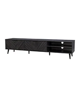 Amber & Emily Tv Stand with Doors and Open Shelves for TVs up to 85"
