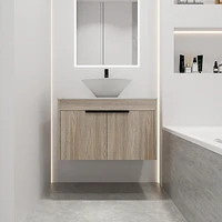 30" Modern Design Float Bathroom Vanity With Ceramic Basin Set