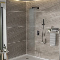 Shower Set - 10 Inch Square Shower Set, Dual Shower Heads, Simple Classic Shaped