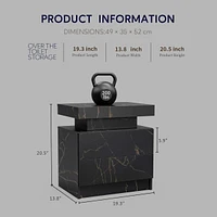 Nightstand Led Bedside Table Cabinet Lights Modern End Side With 2 Drawers For Bedroom ( Gold