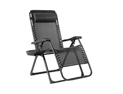 Slickblue Oversize Lounge Chair with Cup Holder of Heavy Duty for Outdoor