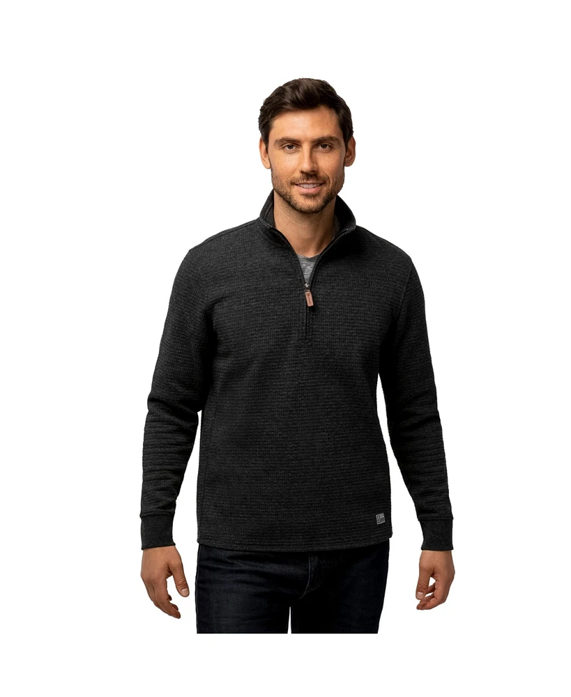Free Country Men's Glenclyffe Waffle 1/4 Zip Mock Neck Shirt