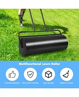 Inolait 36 x 12 Inch Tow Lawn Roller Water Filled Metal Push Roller