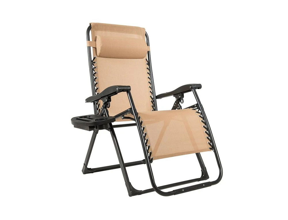 Slickblue Oversize Lounge Chair with Cup Holder of Heavy Duty for Outdoor