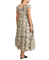 Lucky Brand Women's Utility Cinched-Waist Parachute Midi Dress