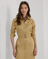 Lauren Ralph Women's Belted Long-Sleeve Shirtdress