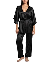 Linea Donatella Women's 3-Pc. Satin Fringe Sleep Set