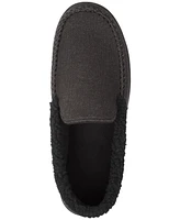 Isotoner Men's Brushed Knit or Plaid Lewis Moccasin Slipper with Fleece Lining and Memory Foam