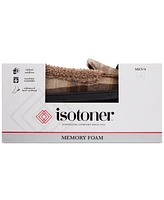 Isotoner Men's Brushed Knit or Plaid Lewis Moccasin Slipper with Fleece Lining and Memory Foam