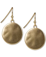 Patricia Nash Gold-Tone Hammered Disc Drop Earrings