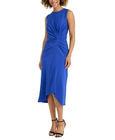 Maggy London Women's Round-Neck Draped Sleeveless Dress