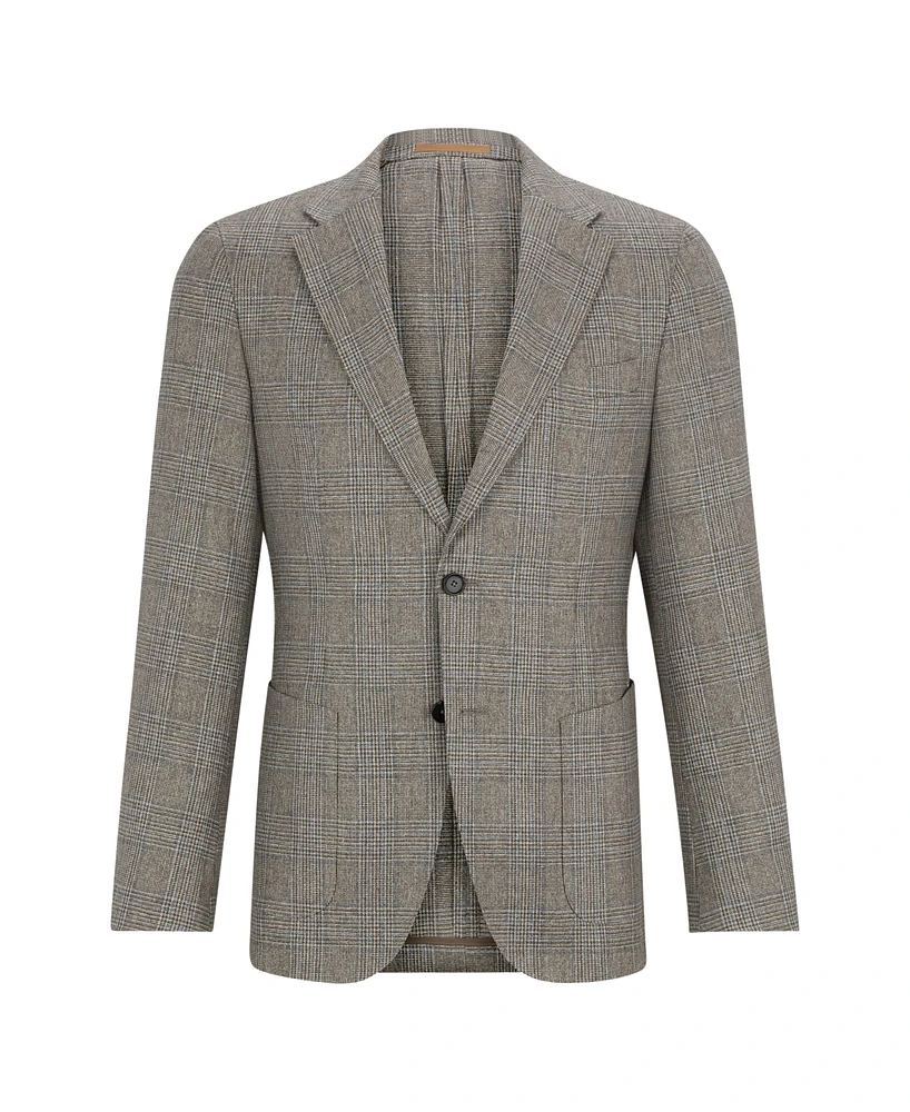 Boss by Hugo Men's Checked Silk and Slim-Fit Jacket