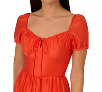 Adrianna by Papell Women's Puff-Sleeve Sweetheart Fit & Flare Dress