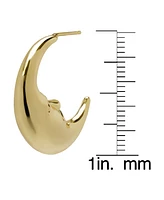 Macy's 14K Gold Plated Moon Crest Hoop Earrings