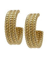 Macy's 14K Gold Plated Twisted Rope Hoop Earrings