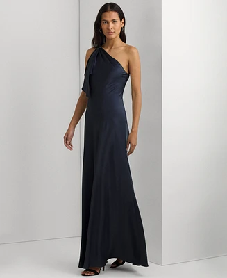 Lauren Ralph Women's One-Shoulder Satin Gown