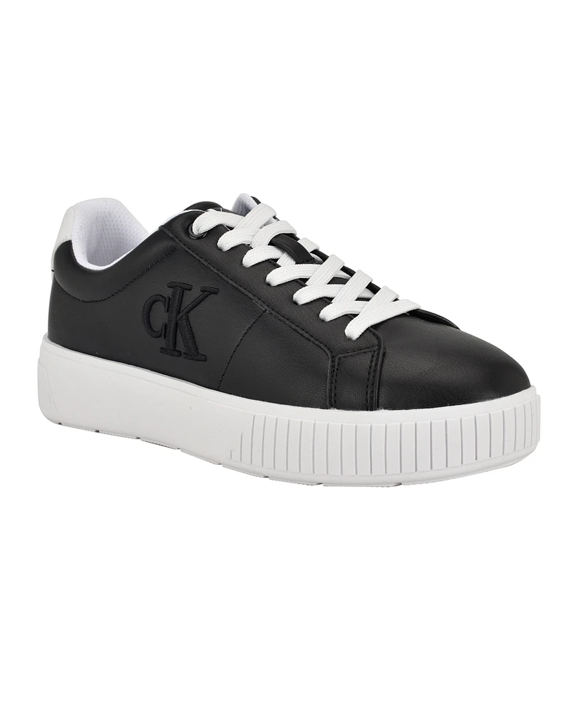 Calvin Klein Women's Alane Lace-Up Platform Casual Sneakers