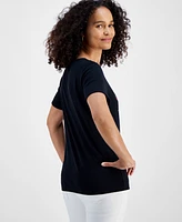 Holiday Lane Women's Flamingo Flair Tee, Created for Macy's