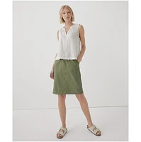 Pact Women's Cotton Classic Woven Twill Drawstring Skirt