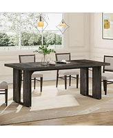 Tribesigns 71" Large Dining Table for 6 to 8 People, Rustic Farmhouse Style Dinner Table, Rectangular Kitchen, Room & Living R