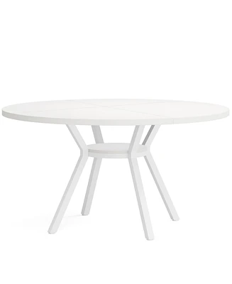 Tribesigns Round Dining Table for 4, 47Inch Modern Kitchen Table Small Dinner Table for Dining Room, Living Room, White (Only Table)