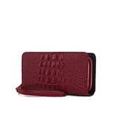 Mkf Collection Eve Genuine Material, Faux Crocodile-embossed Wristlet Wallet by Mia K