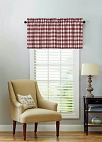 GoodGram Candy Apple Red & White Country Checkered Plaid Kitchen Tier Curtain Valance Set