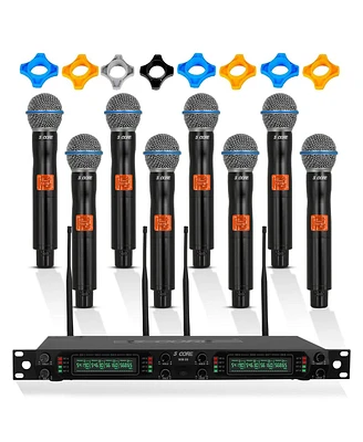 5 Core Wireless Microphones 8 Channel Dynamic Karaoke Professional Uhf Singing Mic System Handheld Cordless Microfonos Inalambricos for Singer Dj Chur