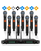 5 Core Wireless Microphones 8 Channel Dynamic Karaoke Professional Uhf Singing Mic System Handheld Cordless Microfonos Inalambricos for Singer Dj Chur