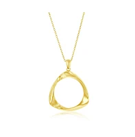 Simona Gold Plated Over Sterling Silver High Polished Twist Triangle Pendant Necklace