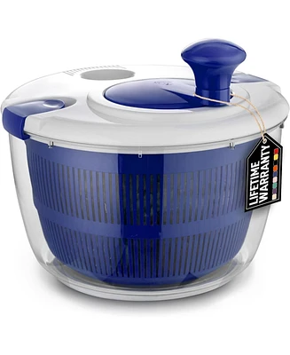 Zulay Kitchen Manual Salad Spinner With Secure Lid Lock & Rotary Handle