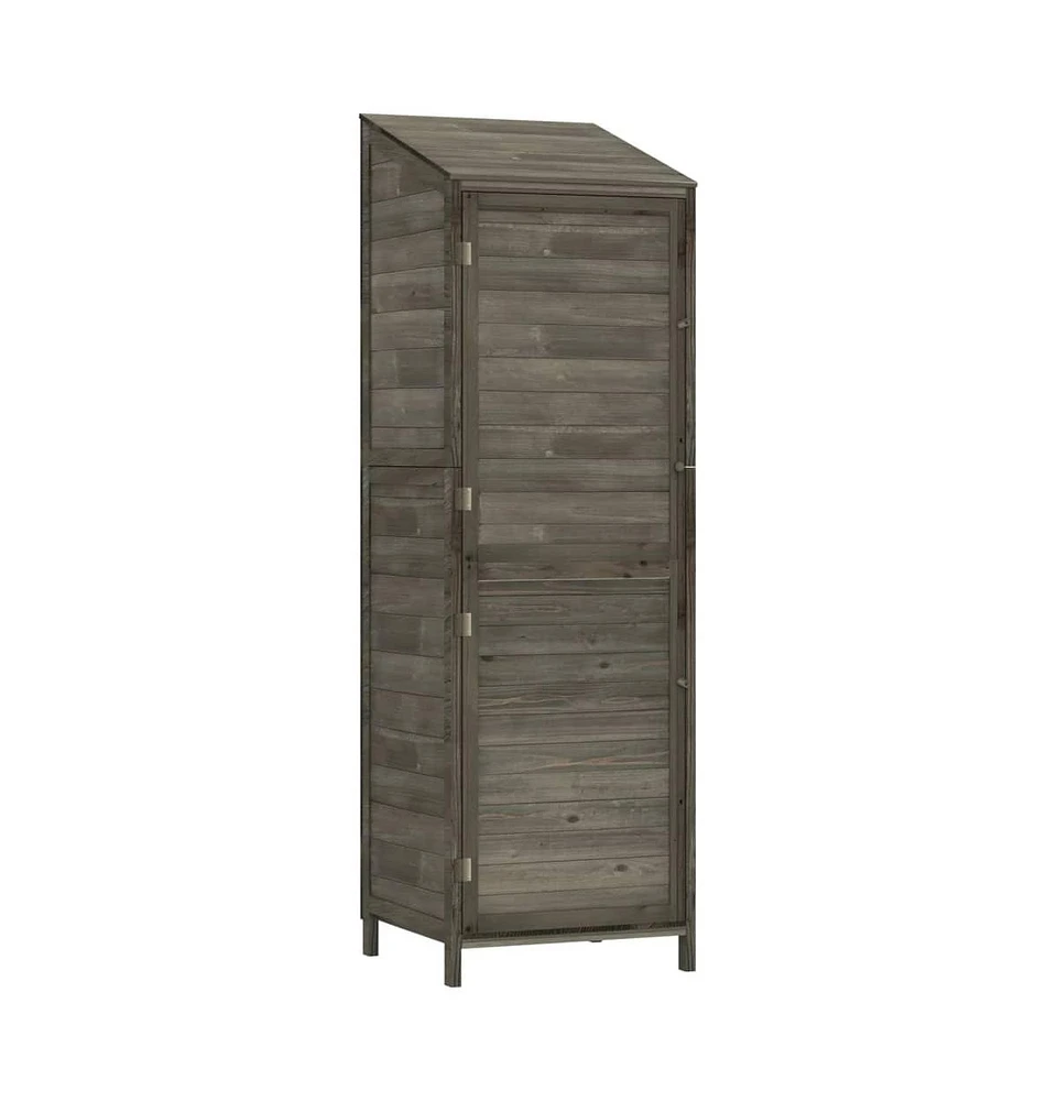 vidaXL Garden Shed Anthracite 21.7"x20.5"x68.7" Solid Wood Fir