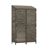 vidaXL Garden Shed Anthracite 40.2"x20.5"x68.7" Solid Wood Fir