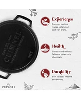 Cuisinel Cast Iron Dutch Oven 5 Qt - Deep Pot - Pre-Seasoned 2-in-1 Multi-Cooker