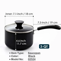Cook N Home Non Stick Sauce Pan, 2 Quarts Saucepan with Glass Lid, Nonstick Small Multi-purpose Pot, Milk Chocolate Aluminum Cooking Pot Pan Stay